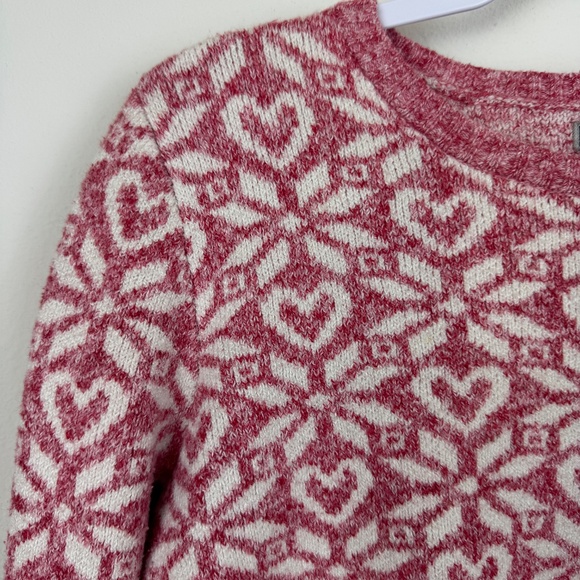 BASS Heart and Snowflake Soft Red & White Pullover Sweater GORGEOUS / Size Small - Picture 6 of 15